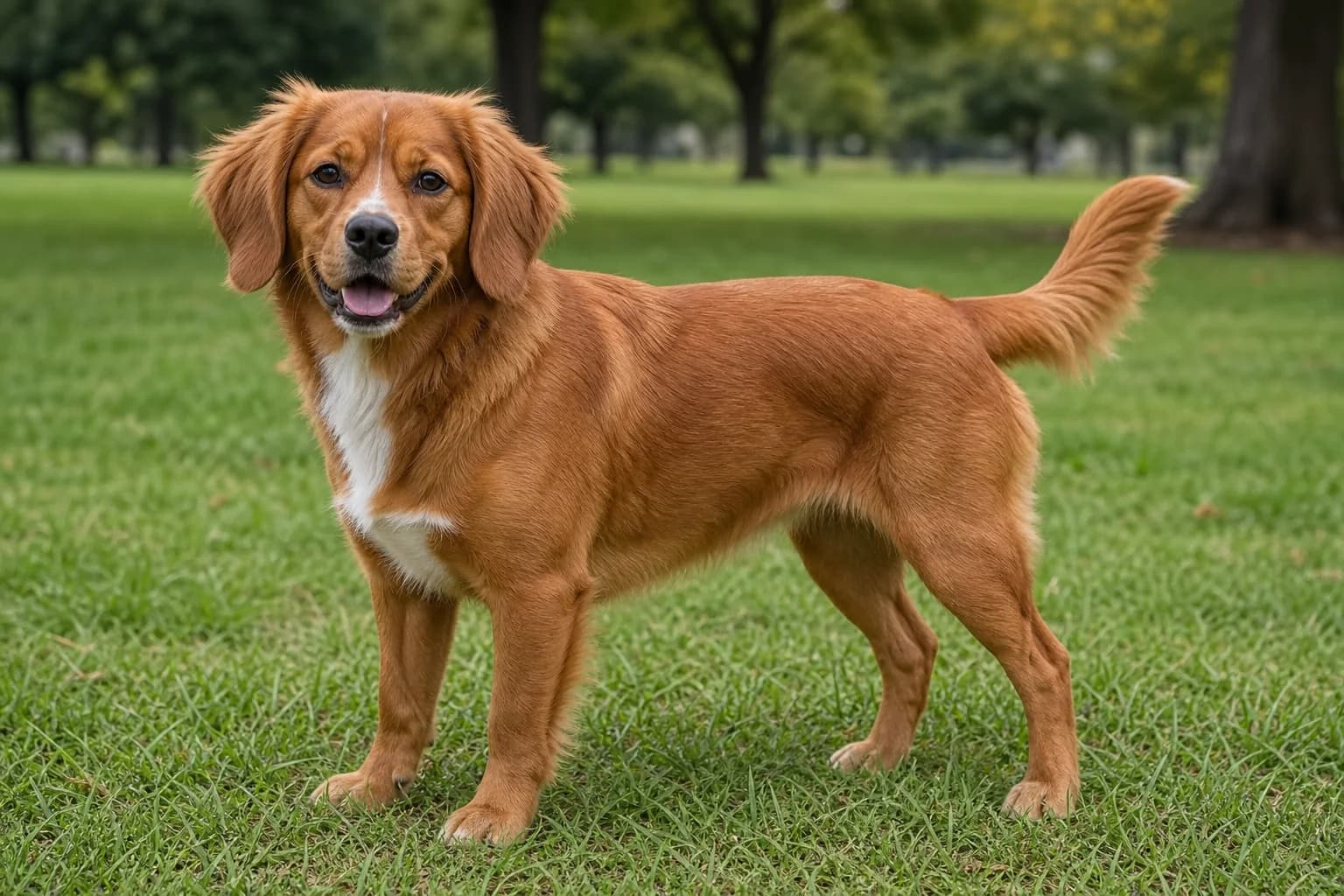 Adult Cavador showing a medium athletic build