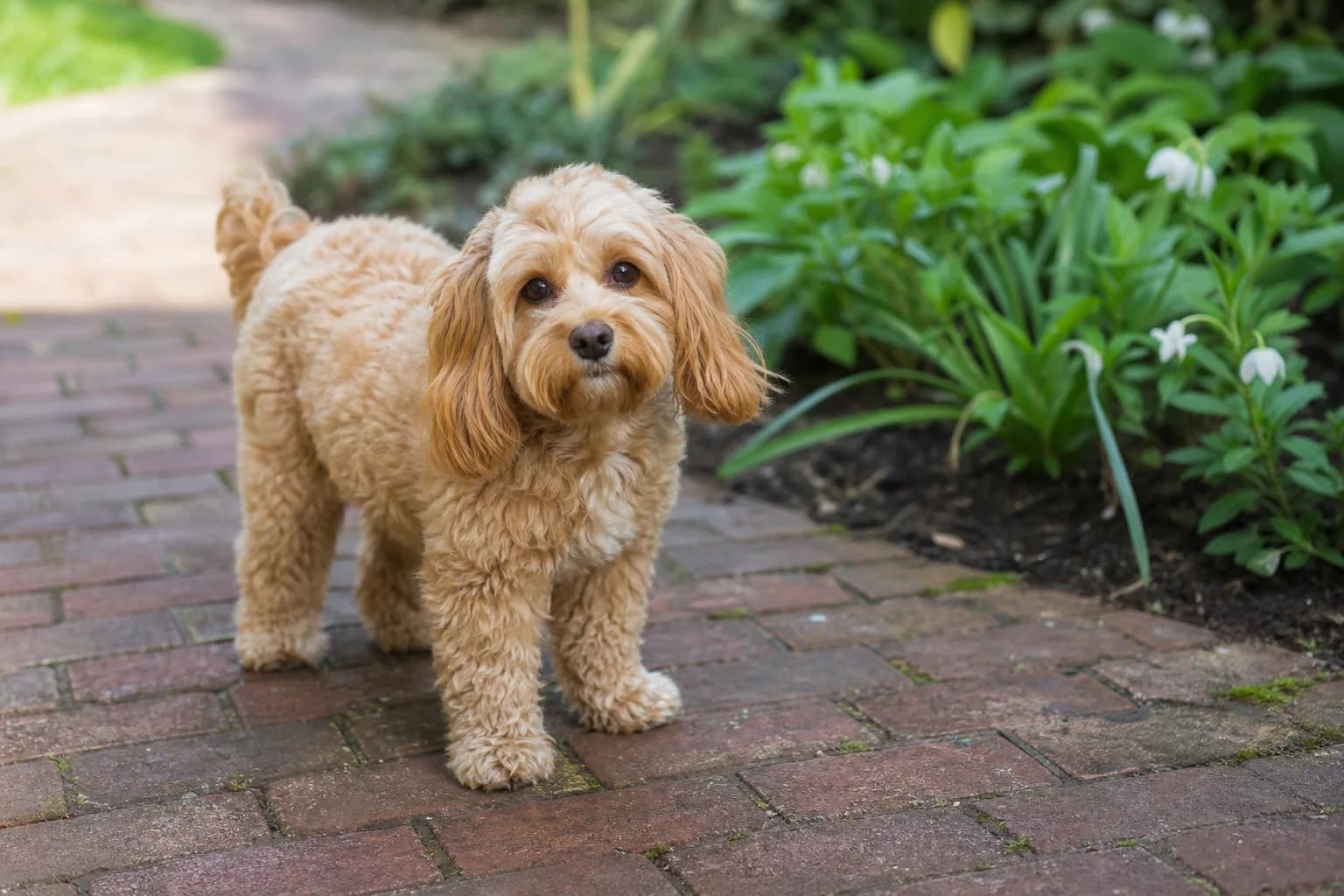 Adult Cavapoo showing one possible variable wavy coat