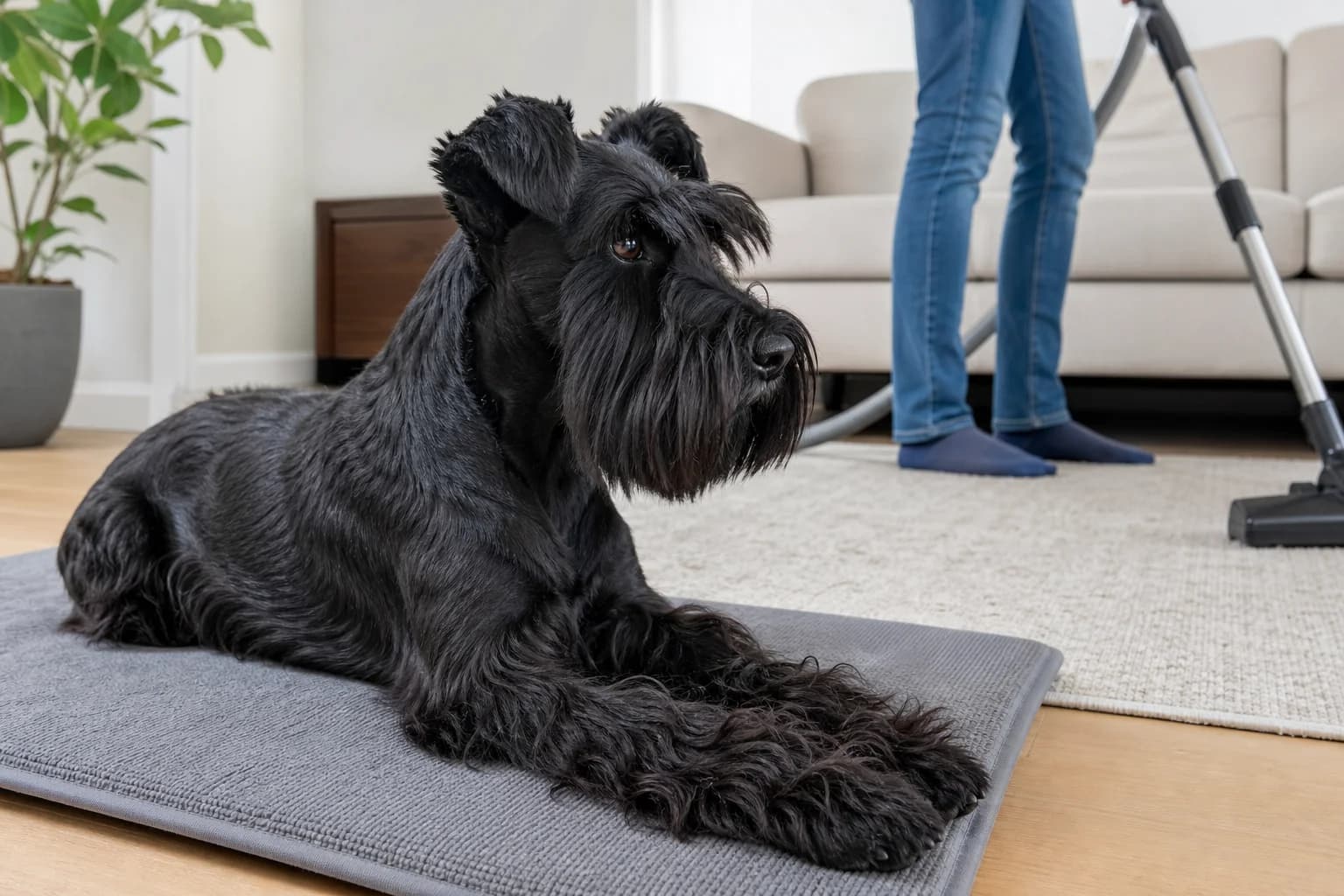 Washable bedding and HEPA vacuuming in a real dog area