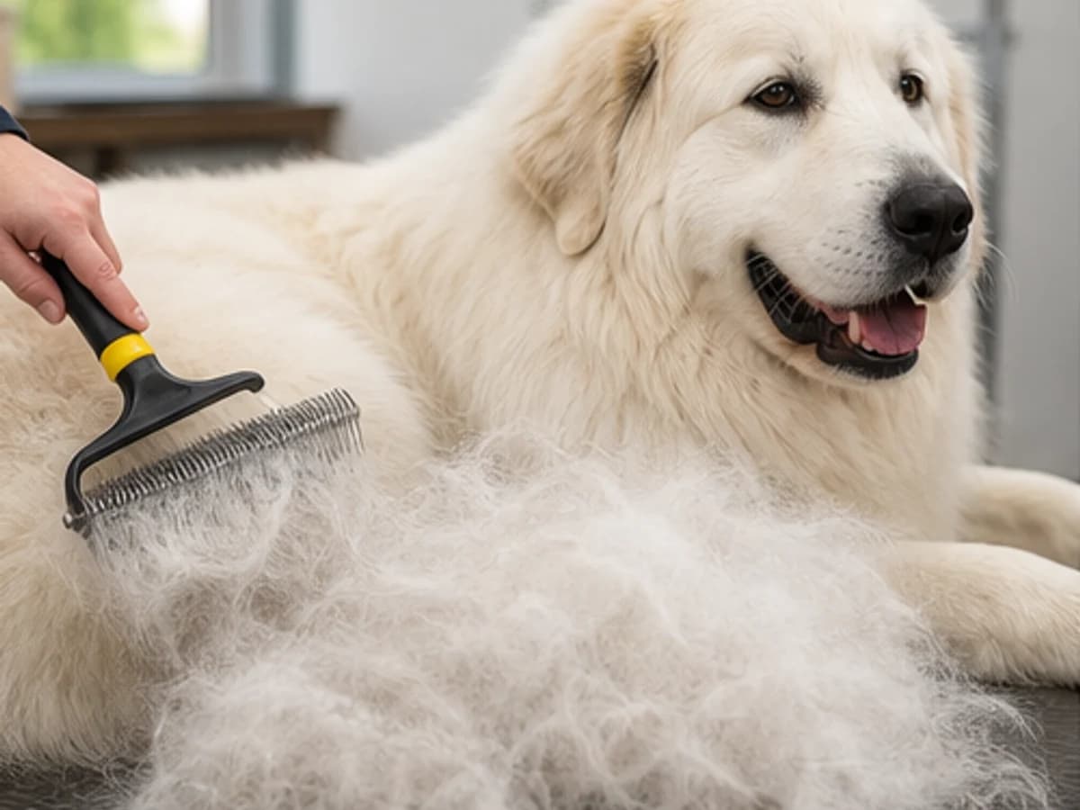 Seasonal coat blow with realistic loose undercoat