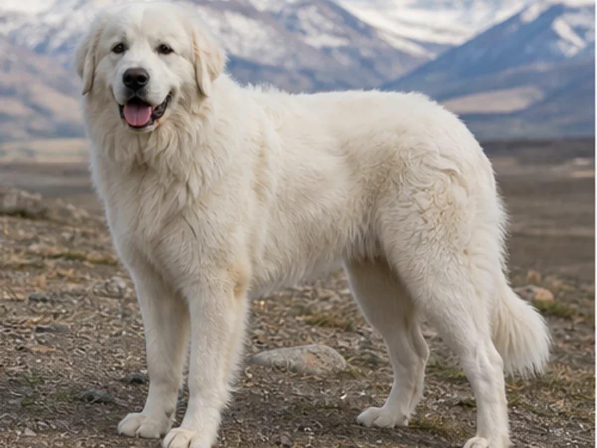 Adolescent Great Pyrenees showing first-year size change