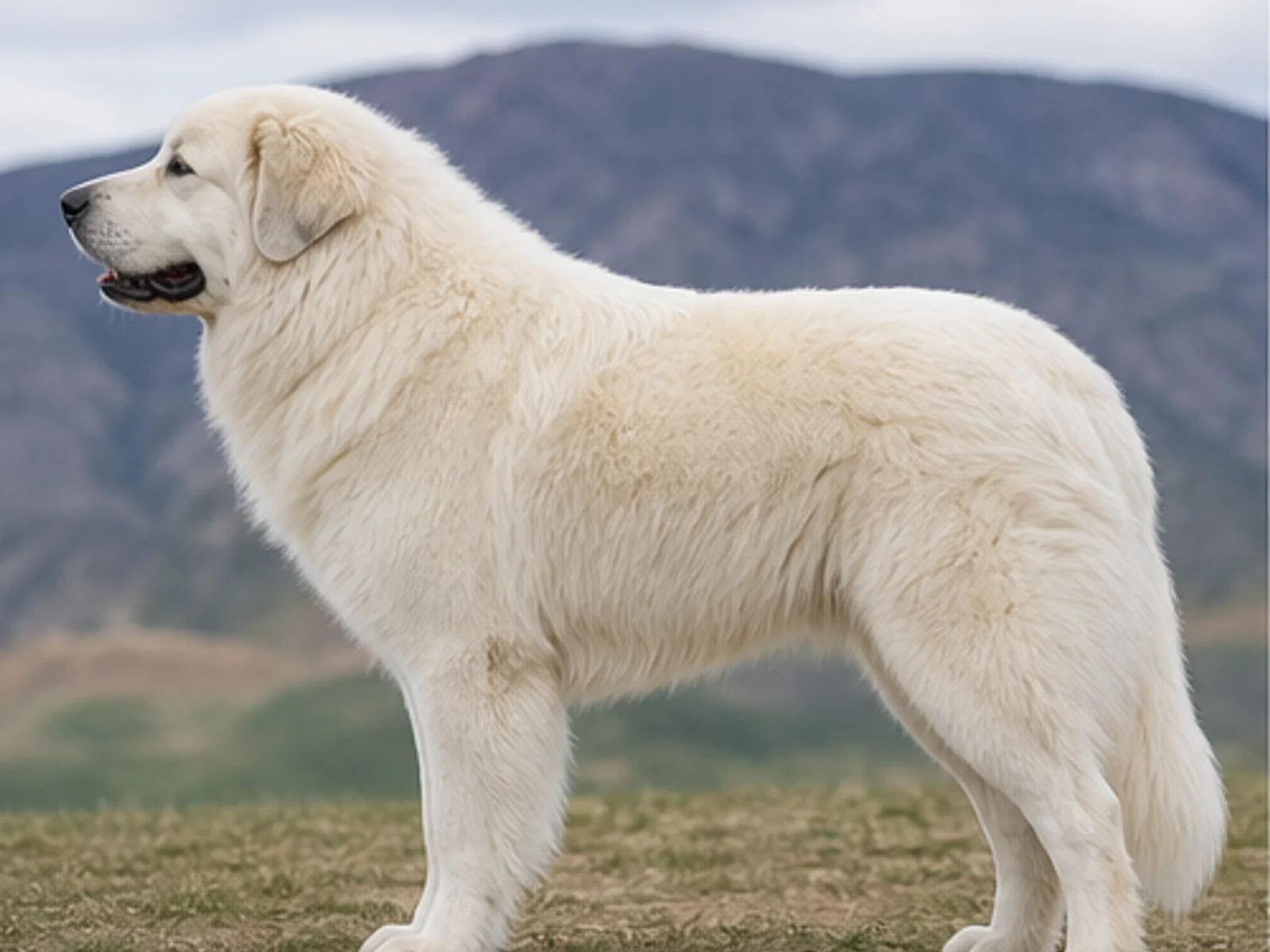 adult Great Pyrenees standing side-on with full body visible