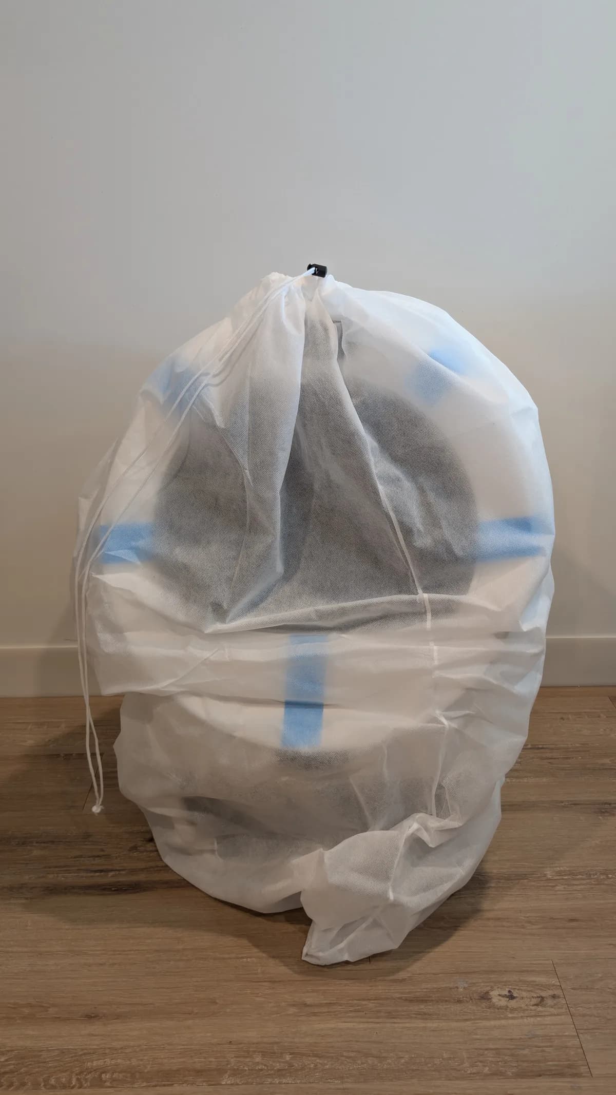 Litter-Robot 5 Pro in its protective wrap during unboxing