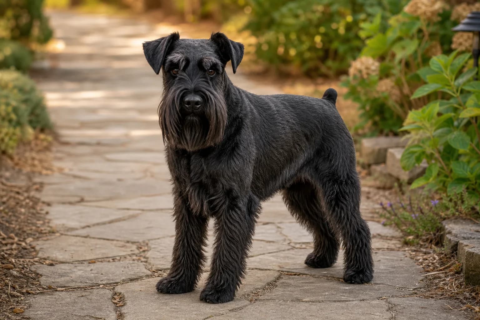 A solid black adult in neutral lighting that preserves coat detail