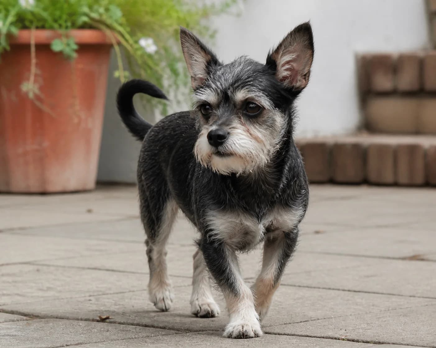 One adult Schnauzer-Chihuahua mix without claiming a standard look