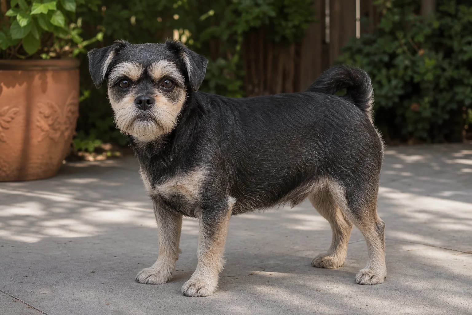 One adult Schnug with an unobstructed side profile