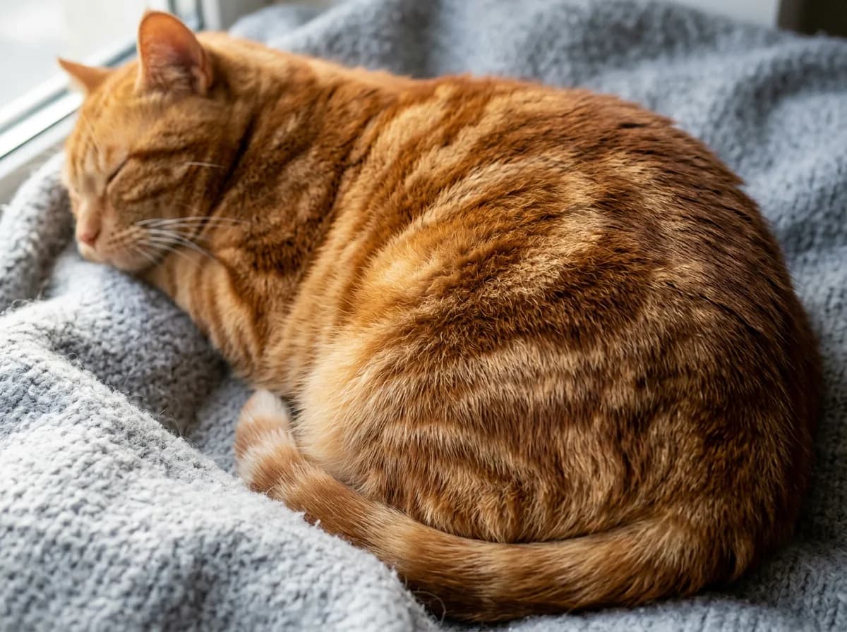 A photorealistic close-up of an orange classic tabby cat's flank showing swirled marbled markings in darker orange against lighter ginger fur