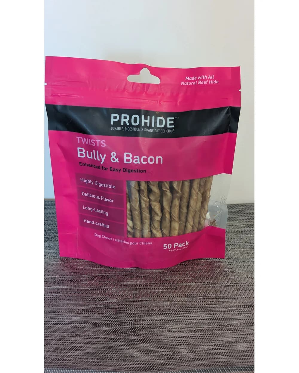ProHide Bully & Bacon Twists 50-pack package front