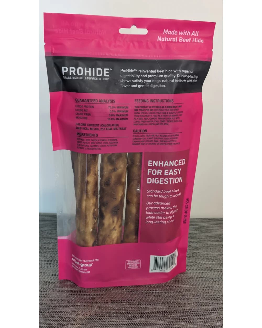 ProHide Large Rolls ingredients and guaranteed analysis label