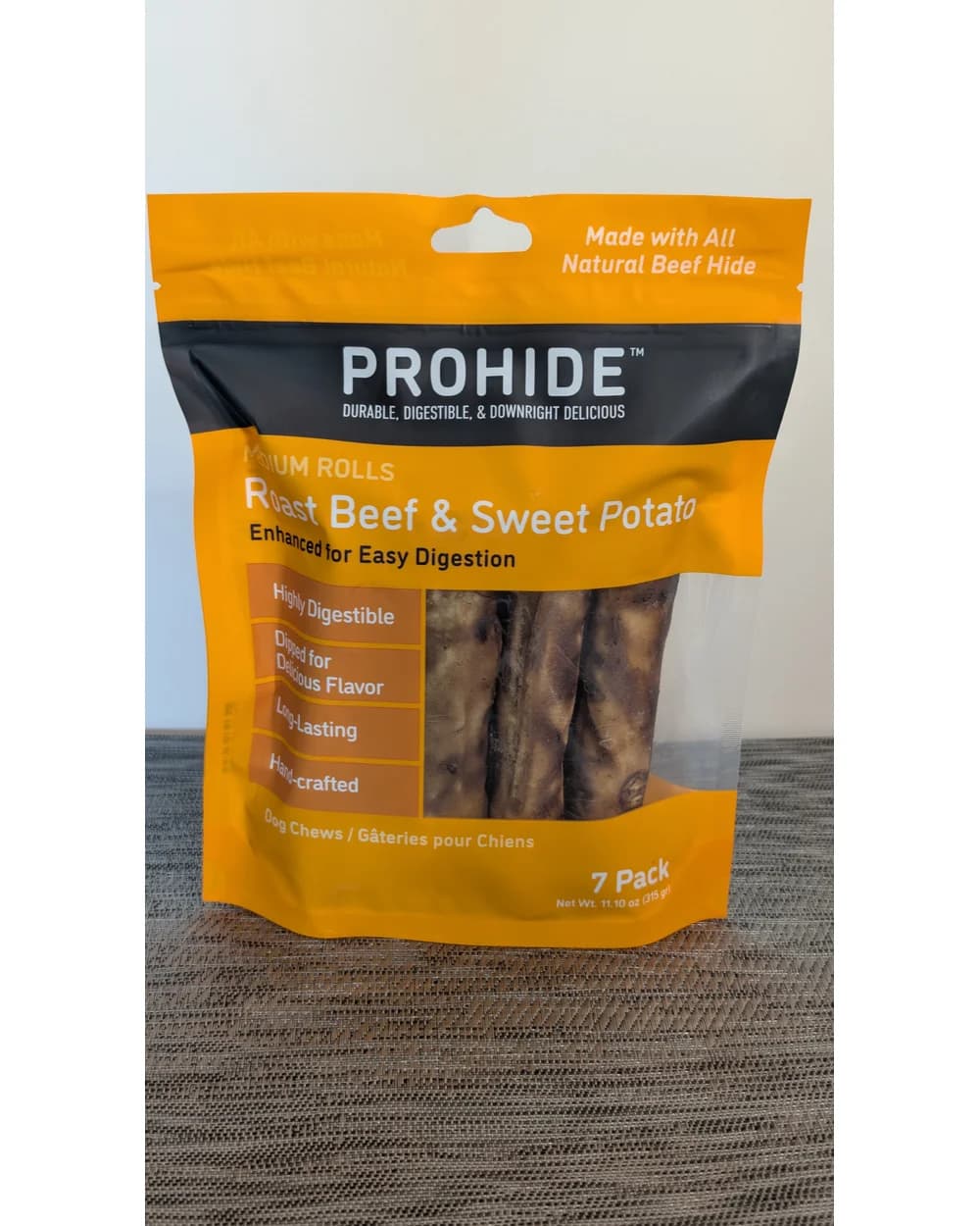 ProHide Roast Beef & Sweet Potato Medium Rolls 7-pack package