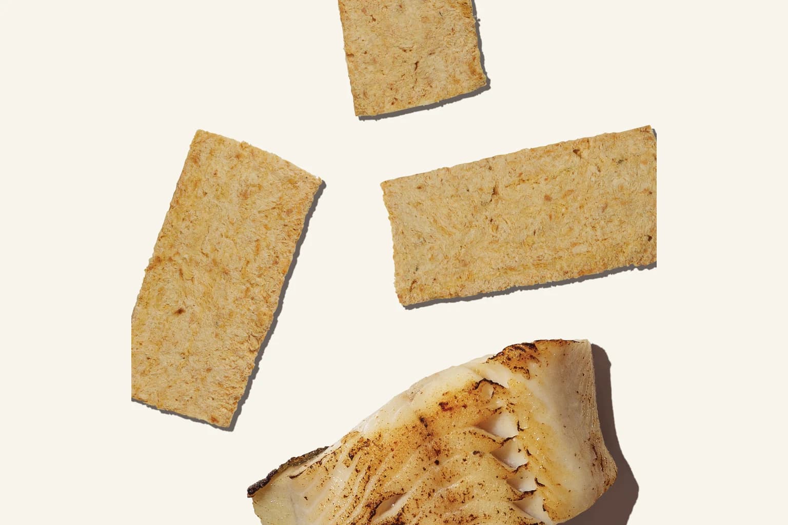 Whitefish filet dog treats shown in close detail