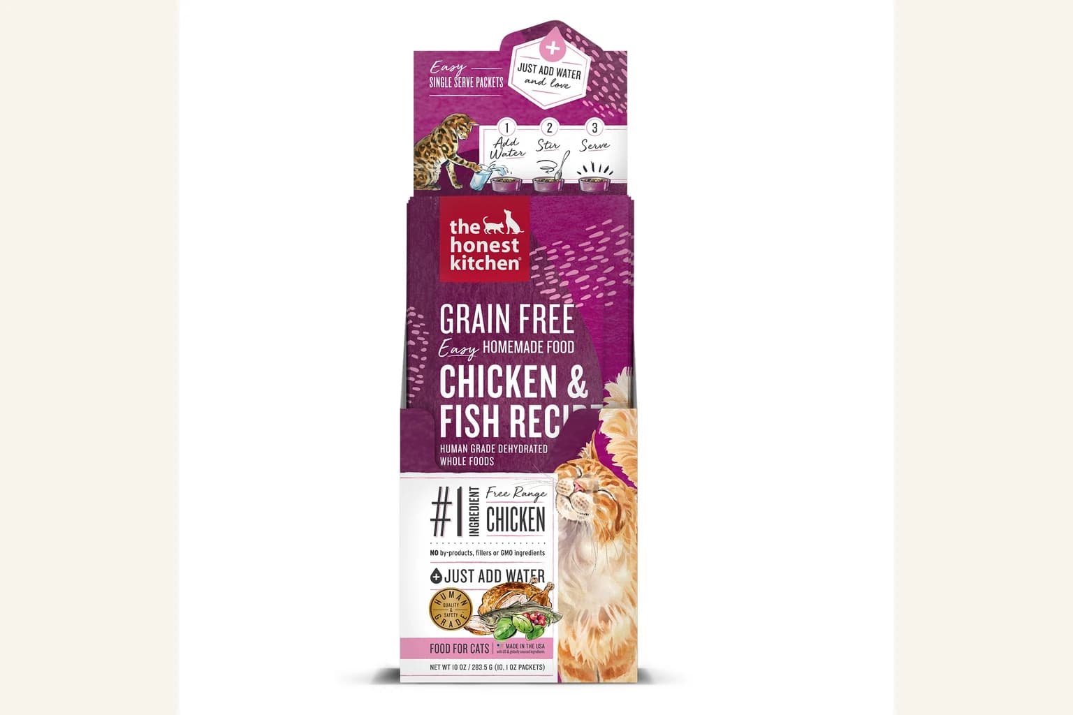 The Honest Kitchen dehydrated chicken and fish cat food box