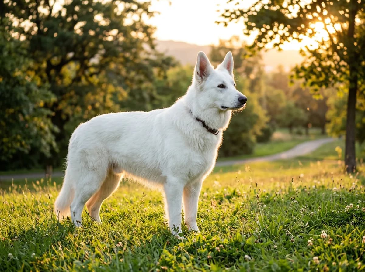 a solid white German Shepherd dog illustrating Are White German Shepherds Rare?