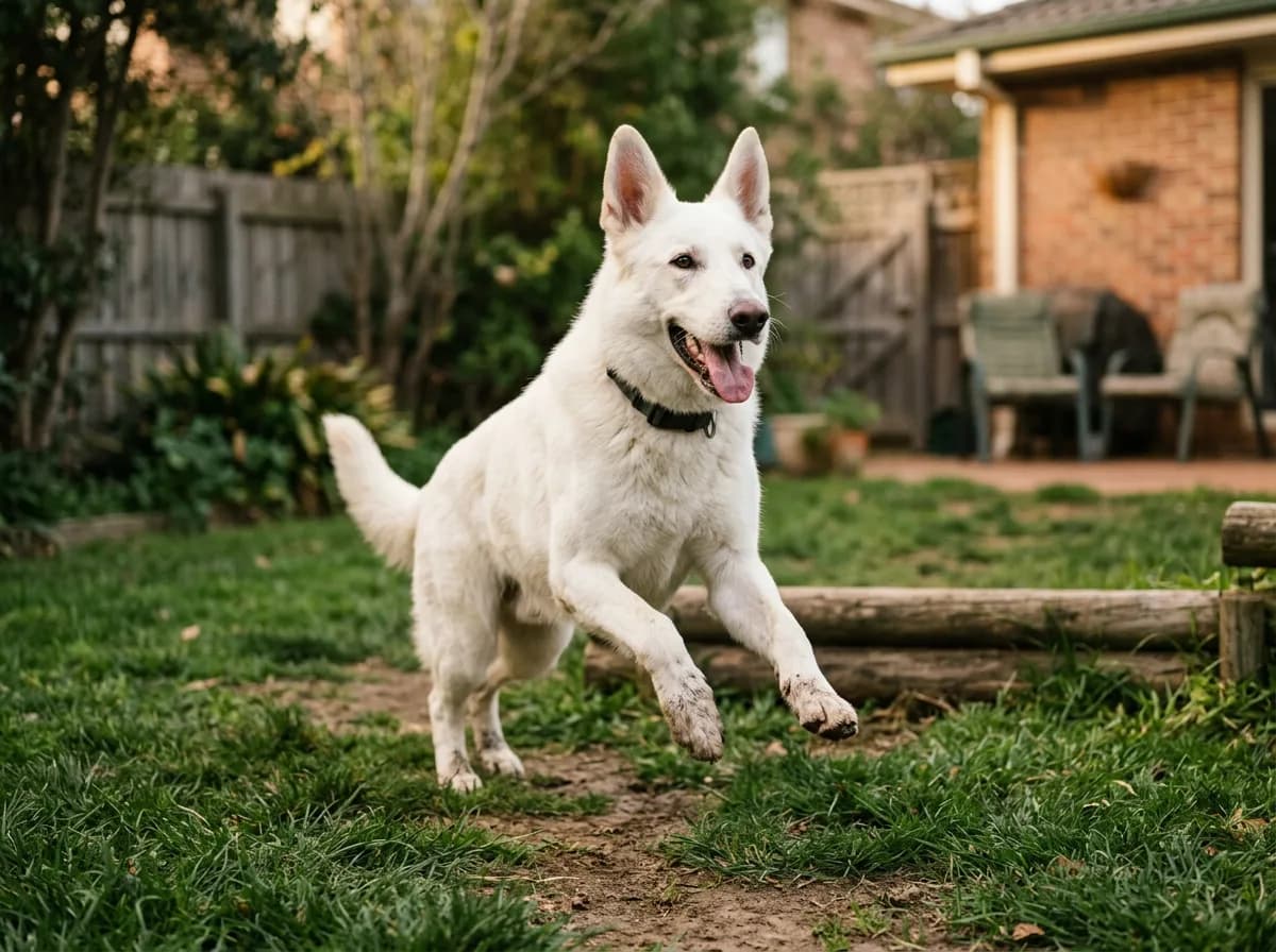a solid white German Shepherd dog illustrating Temperament: What They Are Actually Like to Live With