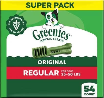Greenies Original dental treats in current retail packaging