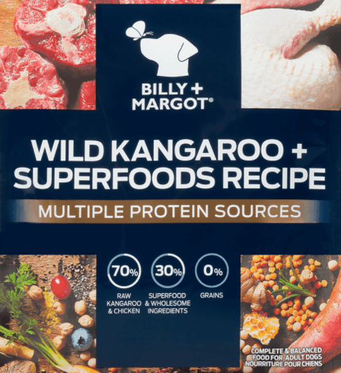 Photo of a bag of Billy+Margot Wild Kangaroo + Superfoods Recipe