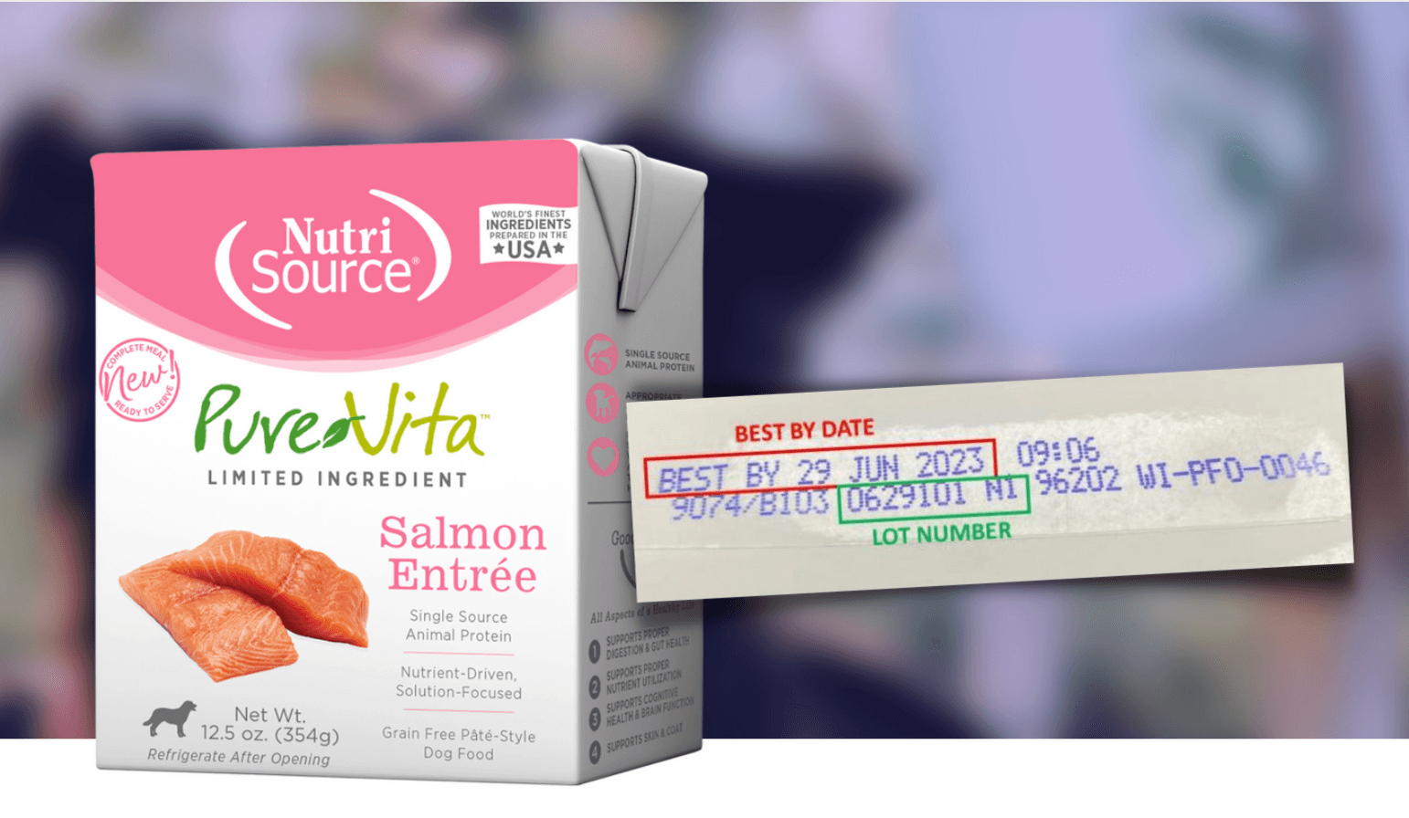 Recalled: NutriSource PureVita Salmon Entrée Wet Dog Food