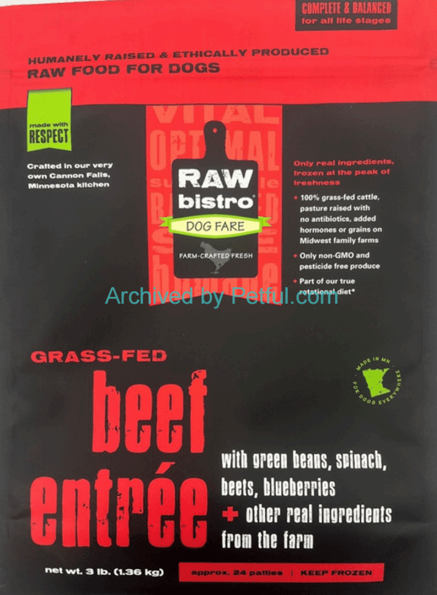 raw bistro pet fare recall