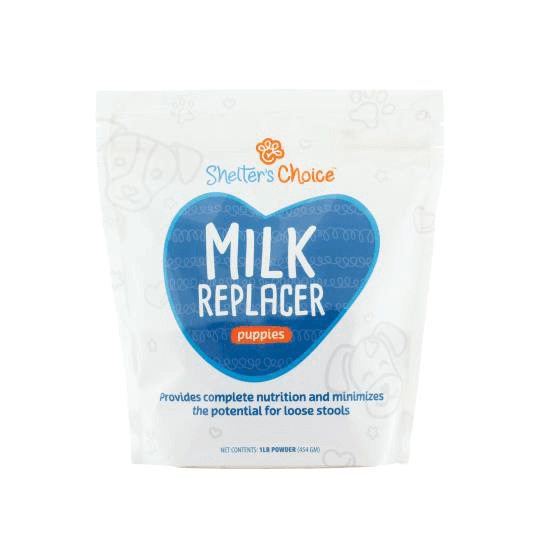 Image of front bag label, Shelter’s Choice Milk Replacer Puppies