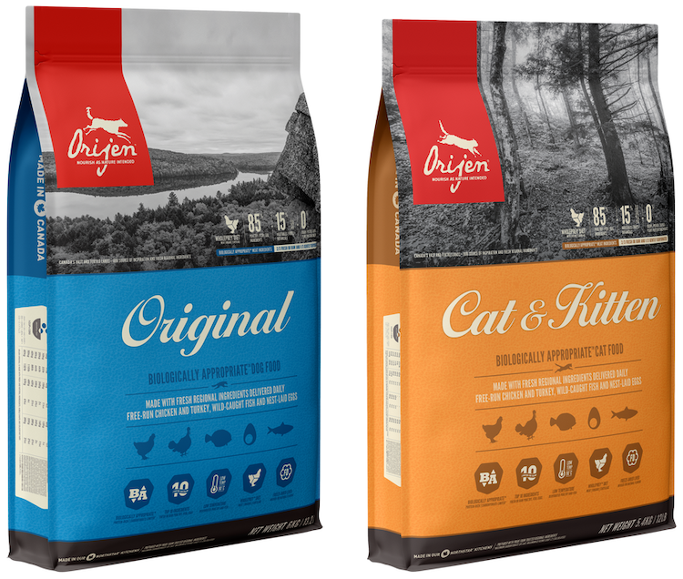 Orijen dog food and cat food