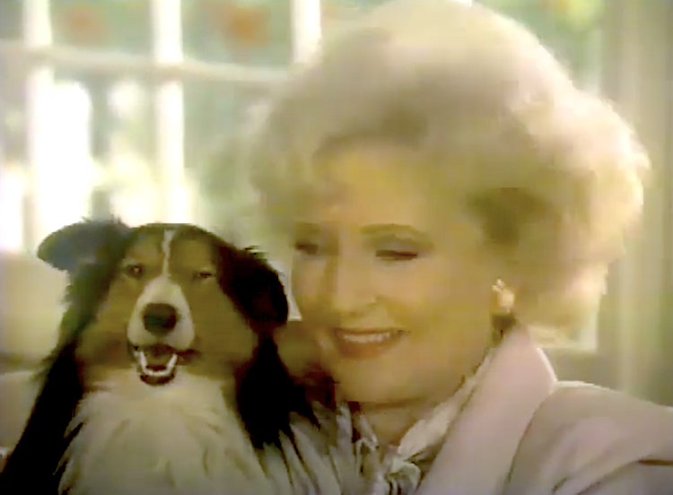Image of Betty White from a 1990 commercial for Hill's Science Diet