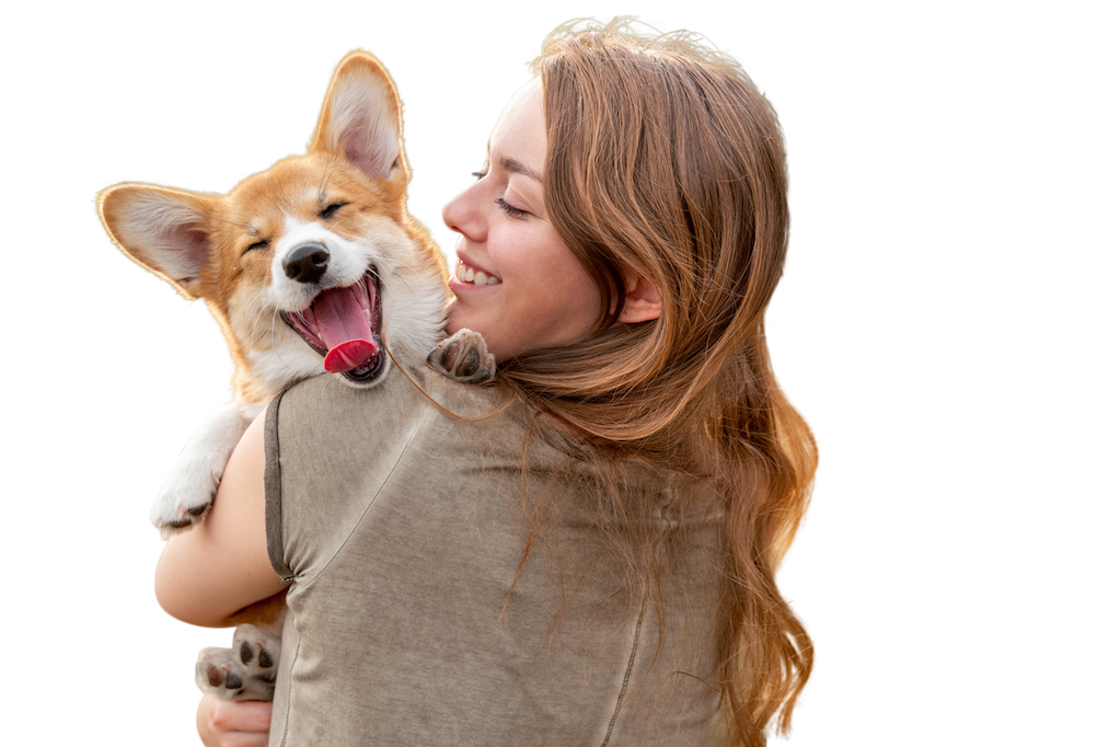 Woman with a cute dog