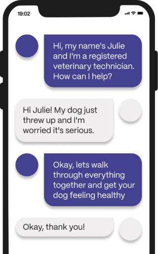 Image of Vetster Phone Chat. Credit: Vetster.