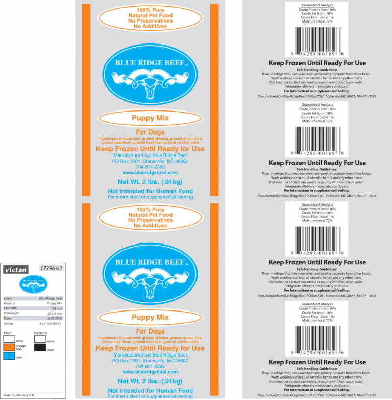 Recalled: Blue Ridge Beef Recalls Blue Ridge Beef Puppy Mix and Kitten Mix Due to Salmonella Contamination (April 11, 2025)