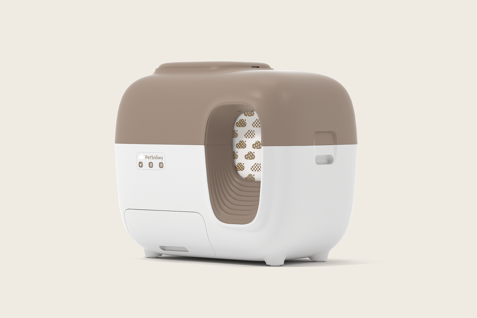 PetSnowy Litter Box sleek self-cleaning design with odor control and smart features.